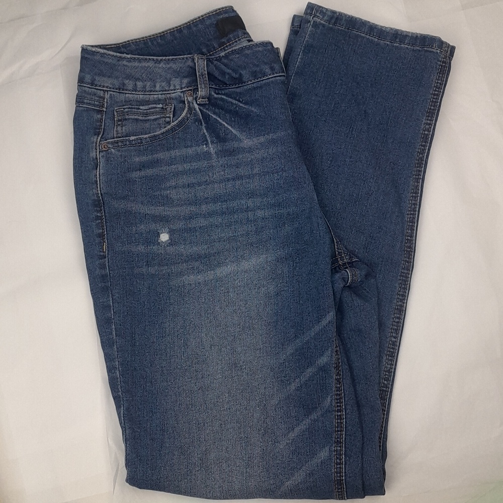 1822 Blue Lightly Distressed Skinny Jeans